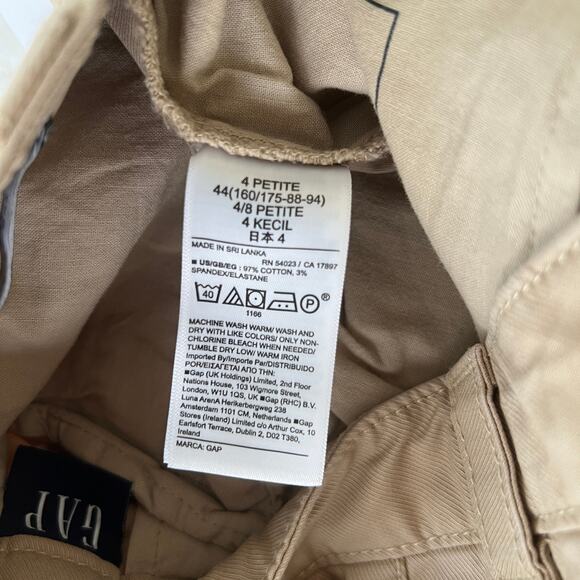 Gap Straight Up Khaki Pants Chino 4 Petite NWT - Picture 4 of 4